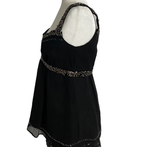 Nanette Lepore Black Sequin Silk Blend Blouse 6 EU - Picture 7 of 9